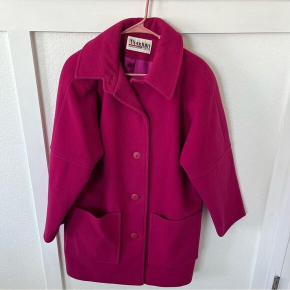 Vintage Penguin Women's Large Wool Trench Coat - Picture 1 of 7